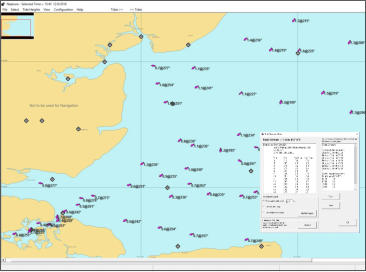 Tides and Tidal Stream showing animated tidal stream arrows on an outline chart